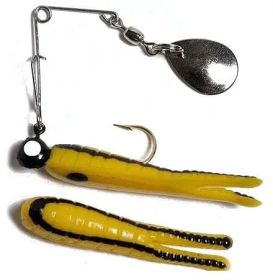 Betts Spin 1/8 Value Pack Split Tail Black/Yellow Stripe
