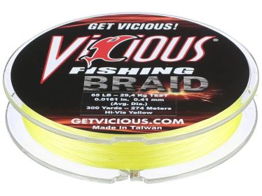 Vicious Braided Line HiVis Yellow 150yd 15lb