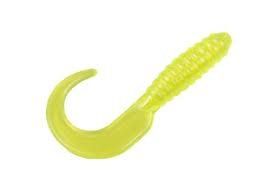 Action Bait 4in Curly Grubs (Option: 12pk Pearl Chartreuse)