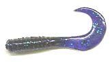 Action Bait 3in Curly Grubs (Option: 20pk Electric Blue Grape)