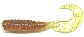 Action Bait 3in Curly Grubs (Option: 25pk Pumpkin Chartreuse Tail)