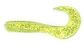 Action Bait 4in Curly Grubs (Option: 10pk Chartreuse Glitter)
