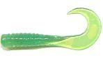 Action Bait 3in Curly Grubs (Option: 25pk Lime Chartreuse)